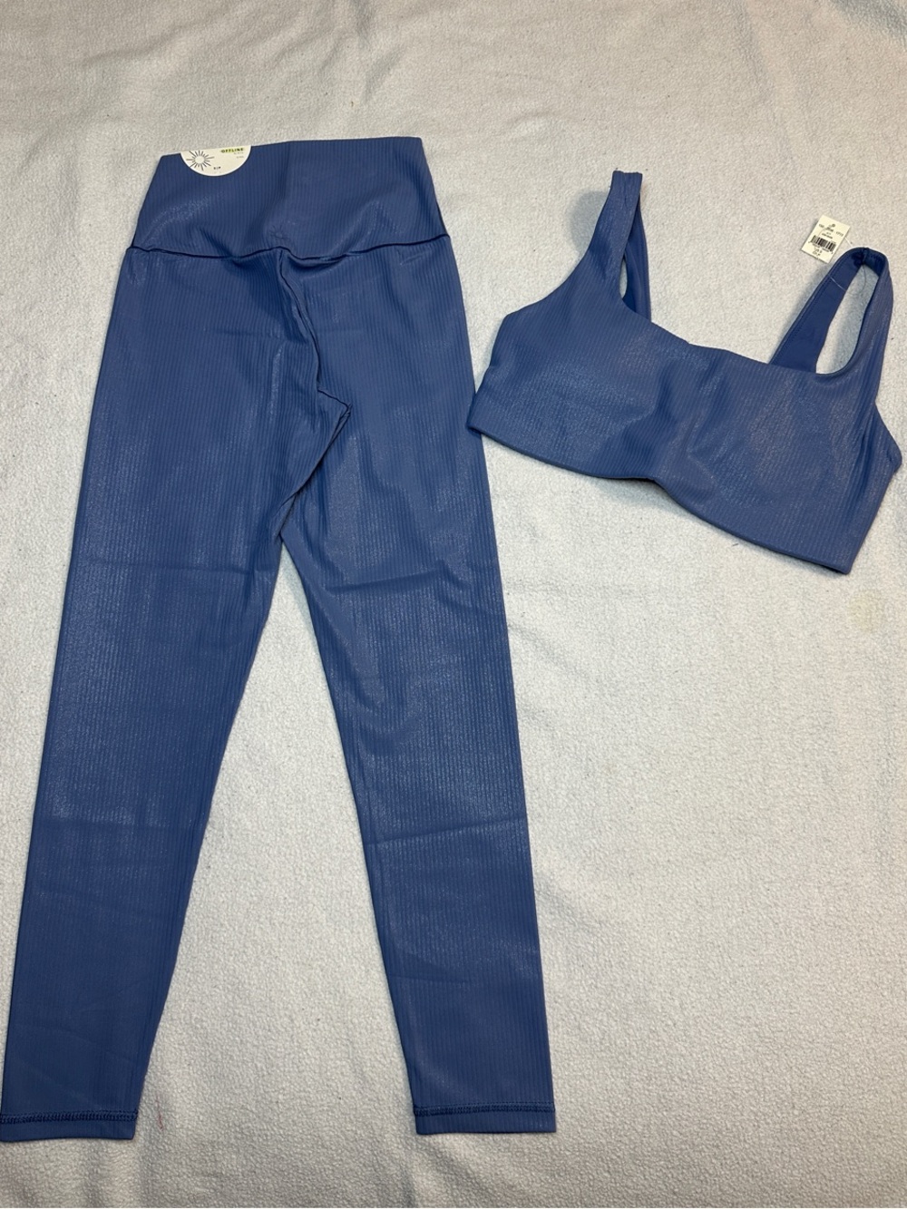 OFFLINE purple Ribbed Active Set - Sports Bra & Leggings S NWT